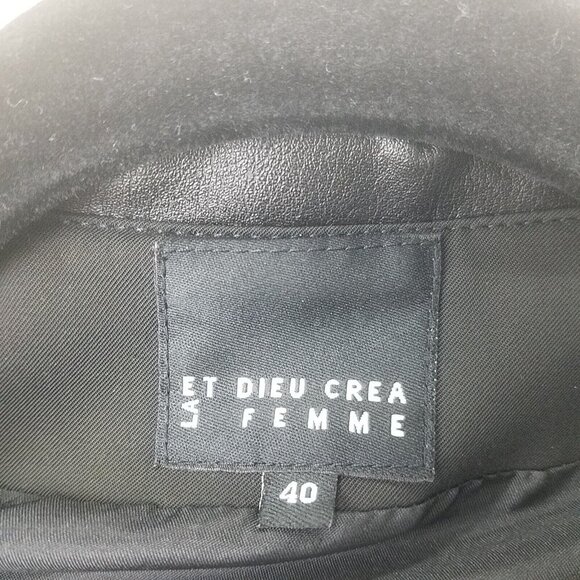 Et dieu crea la femme black women's 40 blazer four button poly blend collared - Picture 9 of 15